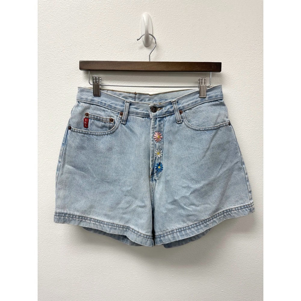 Vintage l.e.i. High‎ Rise Embroidered Jean Shorts Size 13